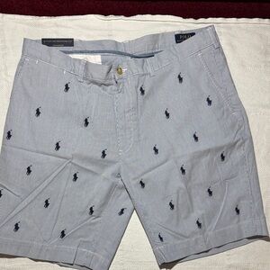 Polo by Ralph Lauren Men's Light Blue Embroidered Shorts